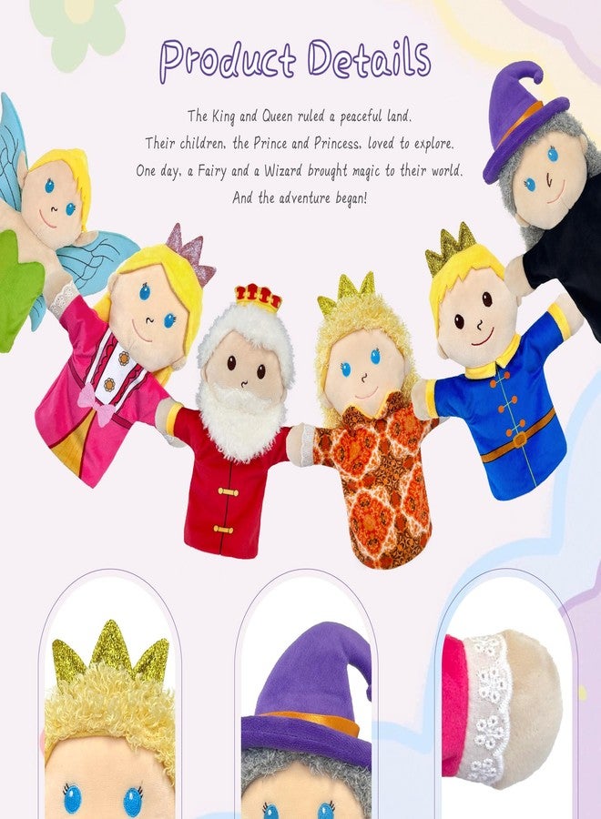 JUSTQUNSEEN 6 PCS Puppet Set 12 Inch, Fairy Tale Members Elf Plush Puppets Toddlers Princess Hand Puppet for Kids Ages,Soft Puppets for Storytelling Teaching Preschool Role Play Puppet Toy for Boy Girls - Image 3